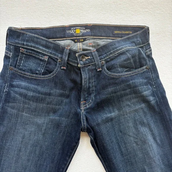Lucky Brand Sienna Cigarette Jeans Women 6/28 Dark Wash Indigo Slim Fit Denim - Picture 2 of 11
